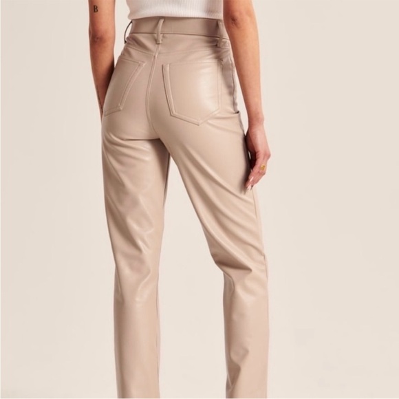 Abercrombie & Fitch vegan leather straight leg pants - Picture 7 of 7